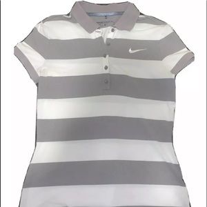 Women's Nike Golf Dri-Fit Small Striped Polo Shirt